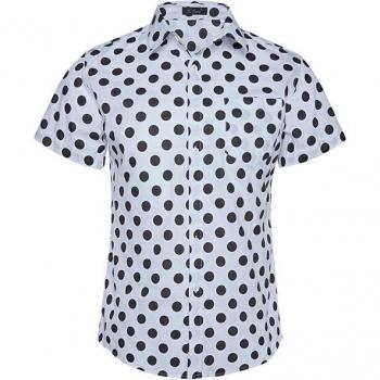 Men's Cotton Polka Dot Button Down Shirt