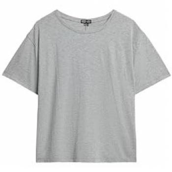 Superdry Smoke Grey Marl T‑Shirt with Dropped Shoulders – Women's Medium