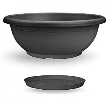 Bol Naxos 60 cm avec soucoupe en anthracite