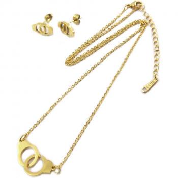 Parure « Love » dorée, collier + boucles – Les Trésors de Lily