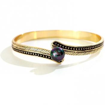 Bracelet Noir Hawaïen avec Goutte d'Huile et Perles