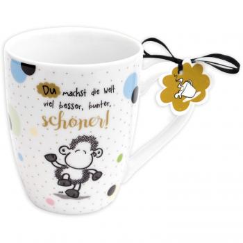 Sheepworld 59601 Lieblingstasse, Du machst die Welt schöner, 30 cl, Mehrfarbig