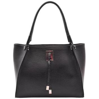 Sophisticated Black Leather Shoulder Bag – Large