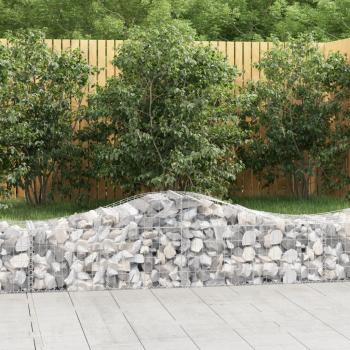 VidaXL Gabion Baskets Arched 7 pcs 200x50x40/60 cm, Galvanised Iron