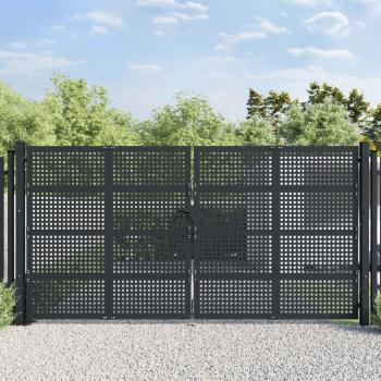 Portail de Jardin en Acier Anthracite 400x175 cm Prolenta