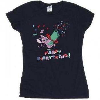 Camiseta de Algodón para Señora Disney Lilo y Stitch Ángel Merry Everything