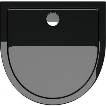 Piatto Doccia Semicircolare 90x90 cm in Acrilico Nero con Piletta di Scarico (AL01) – Connessioni DIN