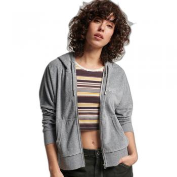 Sudadera con cremallera de terciopelo y bordado de Superdry Logo Vintage