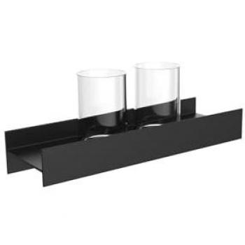 Emco Aura Doppel-Glashalter 852513400 in schwarz matt