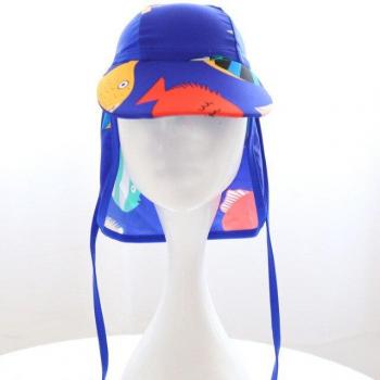 5-12Y Kids' Sun Hat and Swim Cap with Neck Protection