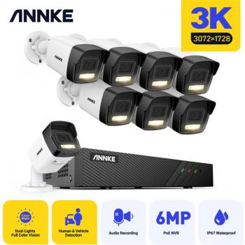 Telecamere 5MP Smart Kit con NVR, Doppia Luce, Visione Notturna e Allarme – Annke