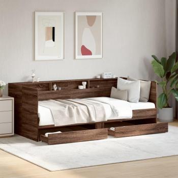 VidaXL Brown Oak Daybed with Storage 75x190 cm
