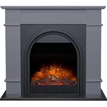 Chesterfield Adam Electric Fireplace 110cm Wide – Grey with Charcoal Accents