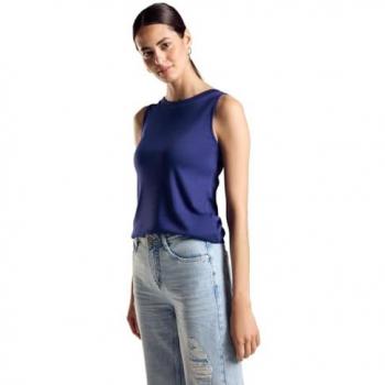 Street One Débardeur Femme Bleu Taille 46 avec Rubans
