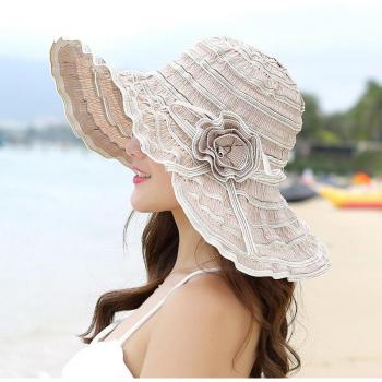 Sombrero de Playa Veraniego con Sombrero Plegable