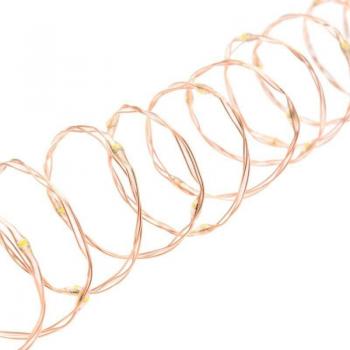 Catena PL 500 MicroLED a 25 m, cavo rame, finitura bianco caldo
