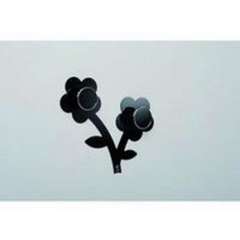 Porte-manteau en plastique noir, Foppapedretti, 2 crochets