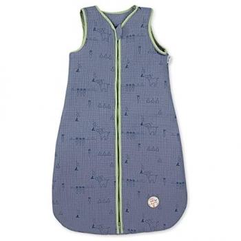 Musselin-Schlafsack 90cm Emmis Garden blau