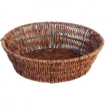 1PC Light Brown Retro Emulated Hand-Woven Basket for Fruits and Breads