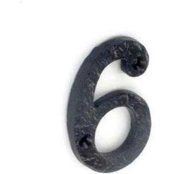 Antiqued Black Metal Door Number No. 6