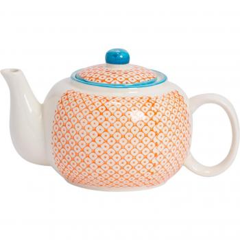 Orange Hand-Printed Teapot 820ml