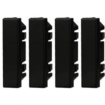 ETTROIT Modulo falso polo 1/2P serie Moon, nero, confezione da 4 pezzi, compatibile con serie BTicino Axolute  AN0102