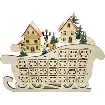 Madera y Luz: Calendario Adventino con Trineo