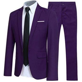 SlimFit Business‑Anzug in Violett (Allthemen) – 2‑Teile, 3XL