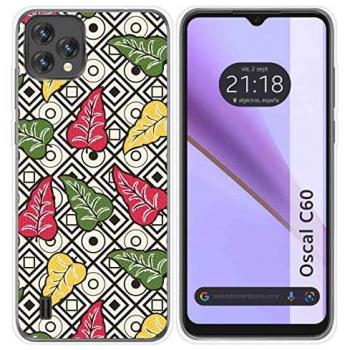 Funda de Silicona Transparente para Blackview Oscal C60 con Diseño de Flores