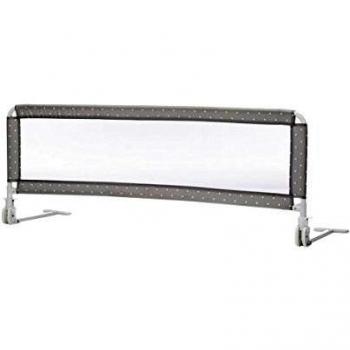 Barrière de lit enfant Hugo 135 cm gris à pois pliable