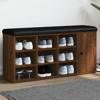 Schuhbank Braun Eichen-Optik 102x32x50 cm Holzwerkstoff Vidaxl