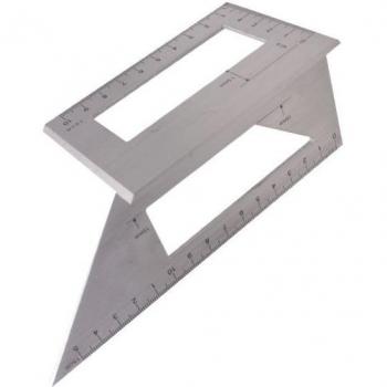 Regla de carpintería cuadrada de madera y aluminio, 45° y 90°
