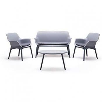 SET DA GIARDINO POLIPROPILENE 'LUXOR' grigio/antracite