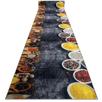 Kitchen Grey Lotus Runner, 100 cm x 310 cm – Washable & Slip‑Resistant