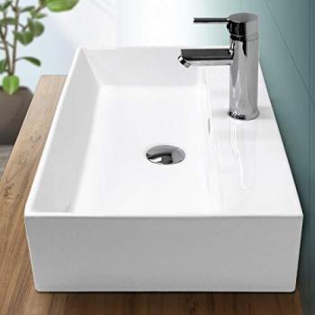 Lavabo Suspendu avec Trop-Plein – Vasque ECD Germany 605 × 365 × 130 mm, Blanc