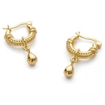 Women's Chunky Gold Teardrop Hoop Earrings