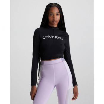 Calvin Klein Sport Half Zip Damen Langarmshirt schwarz/weiß