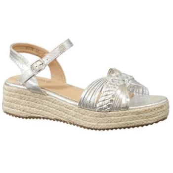 IVACHY Braided Wedge Espadrilles – Silver, Size 3 for Women