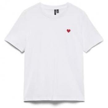 Vero Moda Kurzarm‑T‑Shirt VMPAULINA SS – weiß, Regular Fit, 10316991