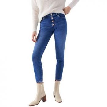 Salsa Jeans Donna Medium Wash Crop Slim Fit con Bottoni Frontali