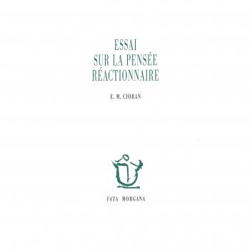 Essai sur la pensée réactionnaire