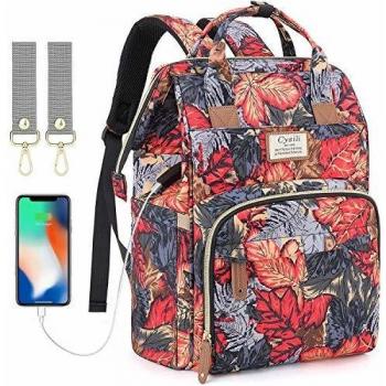 Große Babytasche mit USB-Anschluss und 2 Gurten für den Kinderwagen