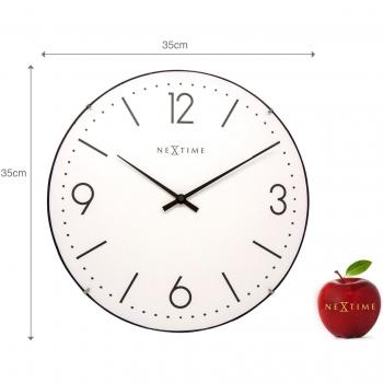 NeXtime Wanduhr Basic Dome – 35,6 cm, rund, ohne Ton