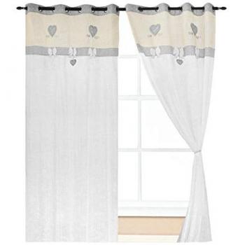 Cortinas de Tela Estilo Vintage para Ventana y Puerta Interior 140x290 cm Gris