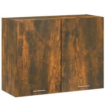 Mobile Pensile Rovere Fumo 80x31x60 cm in Legno Multistrato