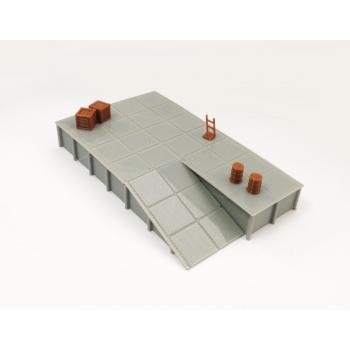 Outland Models HO Scale Train Railway Wide Platform / Loading Dock with Goods