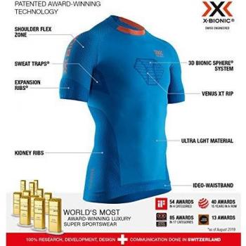 DynamicBlend 2XL X‑Bionic Shirt – Teal Blue & Kurkuma Orange