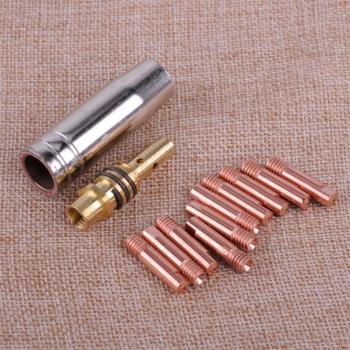 Set de soporte de boquilla de gas M6 LETAOSK, 12 piezas para soldadura MIG/MAG MB 15AK con punta de contacto 0.8 x 25 mm
