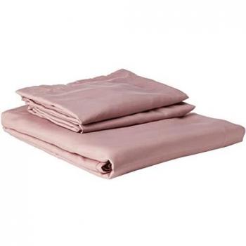 Brentfords Pink King Size Satin Stripe Duvet Cover Set with Coordinating Pillowcases