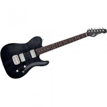 G&L Tribute ASAT Deluxe Carved Top Noir Transparent Touche en Palissandre